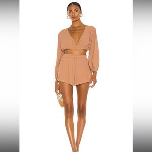 Camila Coelho — Hattie Top & Shorts Set in Taupe from Revolve